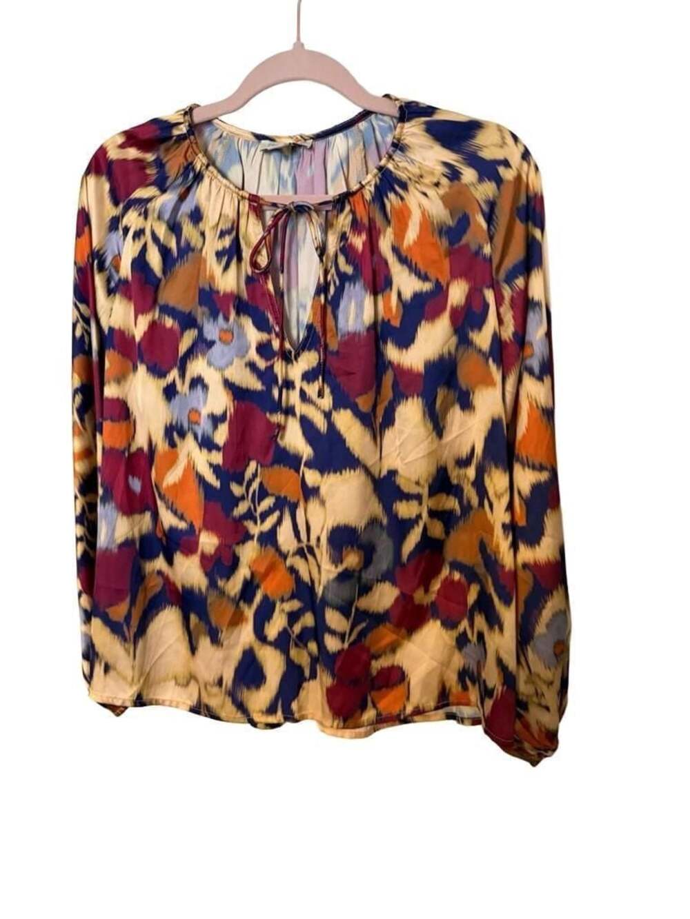 NWT - See U Soon Abstract Multi-Color Printed Long Sleeve Blouse